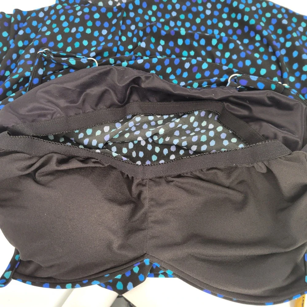 TRIMSHAPER Blue Multi Dot Tankini Swim Top Women's Size 12 NEW - Picture 8 of 8